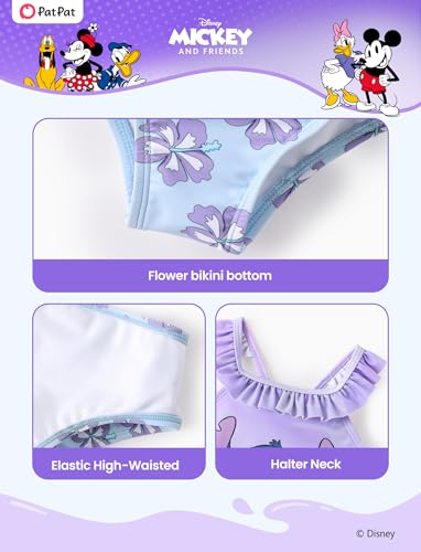 Image of Disney Elsa Princess Toddler Girls Two Piece Tankini Top and Bow Tie Bikini Bottom Beach Swimsuit Set