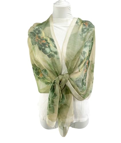 Acotavie Scarfs for Women Lightweight Scarves Fashion Print Floral Pattern Sheer Scarf Shawl Wraps3
