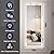 Hasipu Full Length Long Dressing Mirror with Lights, 44" x 16" LED Lighted , Light Up Full Body, Over The Door Hanging Mirror, Wall Mounted,White