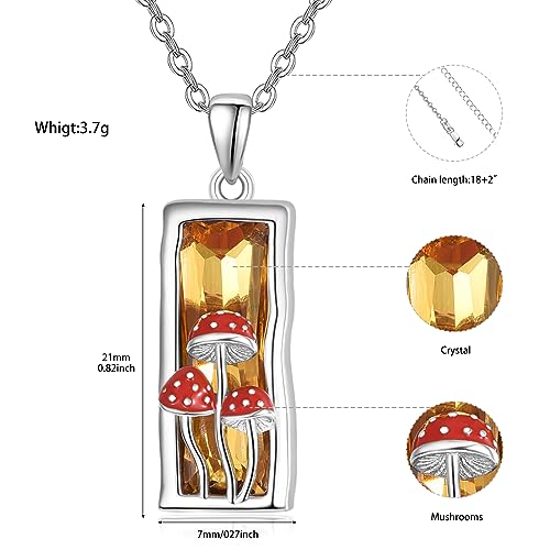AENEAS Sunflower/Rose/Mountain/Mushroom/Tree of Life/Shamrock Necklace for Women Sterling Silver Pendant Flower Nature Necklace Crystal Jewelry Christmas Gifts for Women Her Wife 5