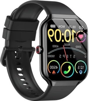 Csasan Reloj Inteligente Hombre Mujer, Deportivos Pulsera Actividad, Smartwatch con Llamadas Bluetooth, Podómetro/Pulsómetro/Monitor de Sueño, Impermeable IP68 para Android iOS, Negro