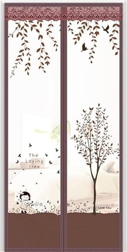 Image of Tree Printed Design Magnetic Mosquito Net for Door Mosquito Curtain for All Types Door Net Auto-Closing Insect Screen to Keep Mosquitoes Out (210 * 100cm)