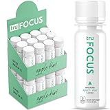 Tru Focus Wellness Shots (24-Pack) Energy Drink Focus Supplement with Yerba Mate, Nootropics, Adaptogens, CoQ10 - Apple Kiwi Flavored Shots for Brain Fog - 2 oz each