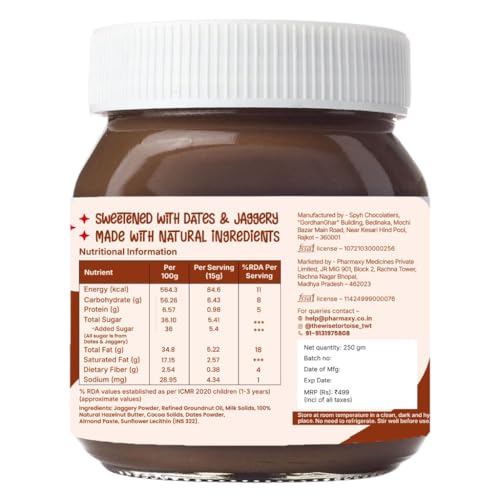 Image of Scoopy Real Hazelnut Chocolate Spread | 100% Sweetened with Dates & Jaggery | Zero Palm Oil | No Refined Sugar | No Artificial Flavors | Clean & Healthy (250g)
