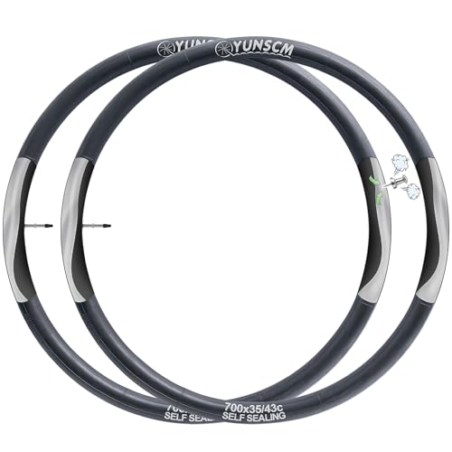 700C Self Sealing Bike Tubes 700x35C 700x38C 700x40C 700x42C RFV48mm Automatic Repair, Puncture Proof Tubes for 700x35C/38C/40C/42C Bicycle Tire Tubes, Removable Presta Valve 48mm 2-PCS
