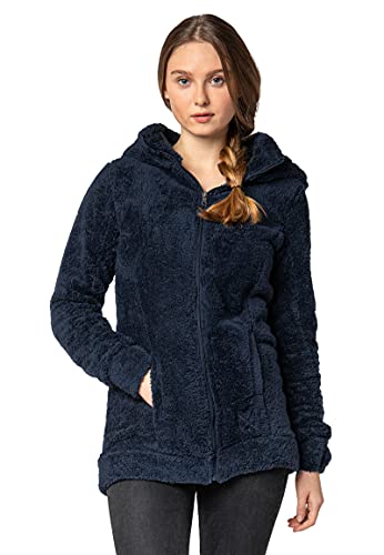 Sublevel Damen Fleece-Mantel: Kuschelige Teddyfleece Kapuzenjacke, Langarm,...