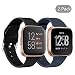Produktbild Seltureone 2 Stück Silikon Ersatzband kompatibel für Fitbit Versa 2 / Versa Lite/Versa, Unisex Volltonfarbe (S)-Schwarz,Navy blau