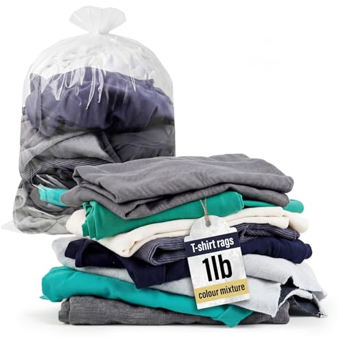 Teecyhooo 1 lb Mixed Colors T-Shirt Bag of Rags Cleaning