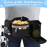 ZESTEFY Leckerlibeutel Hundetraining, Robuste Bauchtasche mit Kotbeutelspender, Flaschenhalter, Reflektor & Verstellbarem Gurt – Wasserdichtes Hundezubehör für Gassi, Training & Outdoor