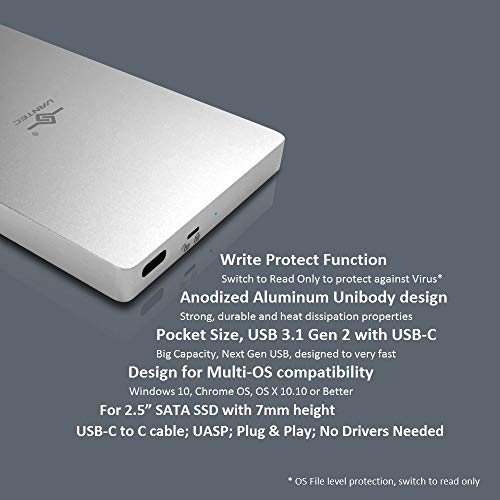 Caja Externa SSD SATA 2.5" USB 3.1 Gen 2 Tipo C Plata miniatura 3
