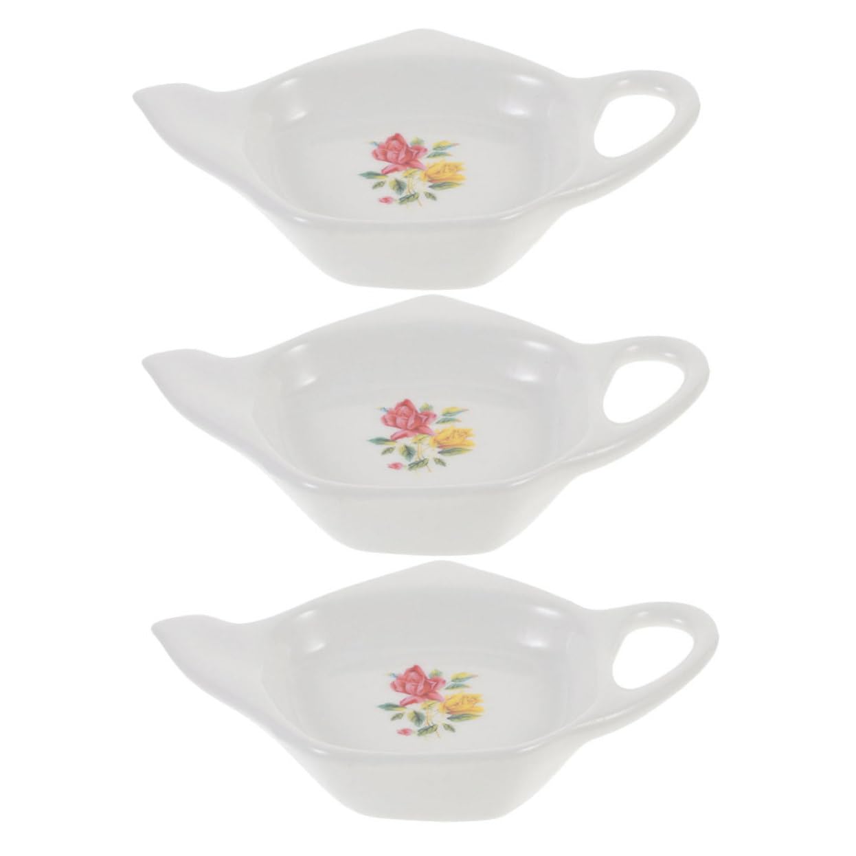 Alipis 3Pcs Ceramic Tea Bag Coaster Decorative Teabag Holder Organizer for Tea Bags Dipping Sauces Snacks for Afternoon Tea Kitchen Use