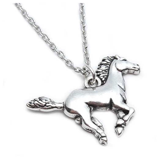 Godyce Charms Enamel Rainbow Horse Pendant Necklace with Earrings Jewelry Sets for Girls (Horse - Silver Tone)