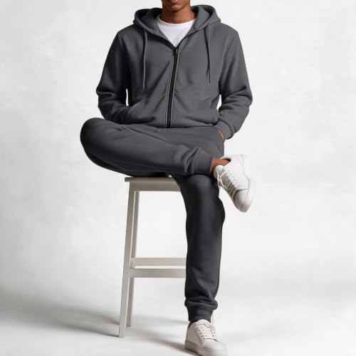 Sweatsuits for Men Fleece Zip Hoodies Joggers Pants Jogger Jogger Sets - image 8