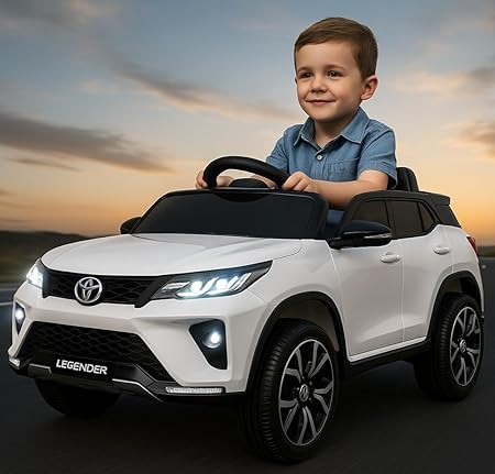 Image of Kawaii Kids Licensed Toyota Kids Rideon Car | Toyota Fortuner Legender| Manual Plus Remote Control | Lights and USB Music Player | Kids Age - 1-5