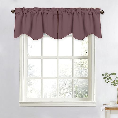 NICETOWN Girls Bedroom Curtain Valances Small Window Topper for Kitchen Bathroom Living Room Nursery Office Blackout Window Shade for Camper RV, 52" W