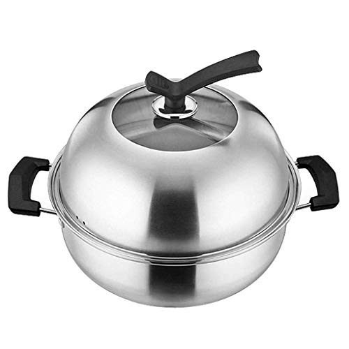 Pot en acier inoxydable, verre multifonctions Hot Pot épaissie Double Bottom vapeur Hot Pot Wok