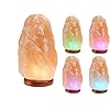 Colors changing pure himalayan salt lamp salt rock lamp 7 inches tall with usb adaptor and wooden base himalite carnival of lights with dimmer switch perfect lamp for night light home decor  urban country home decor