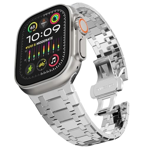Bracelet acier Apple Watch Ultra 2 49mm 45mm 44mm homme en métal noir
