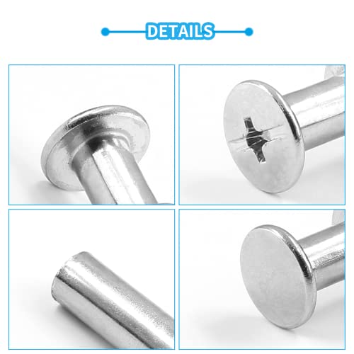 Cionyce 50 Sets M5 X 10Mm Chicago Screw Posts Binding Screws, Phillips Chicago Binding Screws Assorted Kit For Leather, Scrapbook, Book, Photo Albums #TOP2