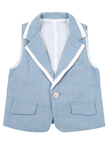 Baby Boys Formal Suit Vest Slim Fit Notched Lapel Casual Waistcoat for Wedding Party3