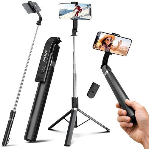 Image of Sakit T9 Selfie Stick Tripod, 67 Inch (170CM) Reinforced Tripod for Mobile Phone, Multi-Functional Bluetooth Long Selfie Stick for Travel,Vlogging,Compatible with iPhone and All Smartphones