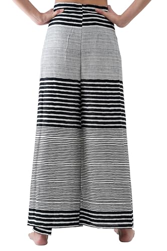 B BANGKOK PANTS Women's Boho Palazzo Pants Wide Leg Yoga Wrap Tie Up Waist