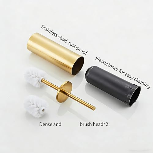 Support brosse WC or pour une décoration de toilettes chic