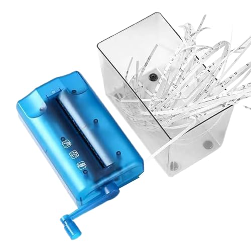 Trituradora De Papel Pequeña | Cortadora De Papel Portátil, Trituradora De Manivela, Máquina De Corte Personal Para Aula, Oficina, Hogar, Tarjeta De Crédito, Documentos, Correo, Notas, Recibos, Factur