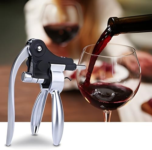 Wine Opener, Alloy Rabbit Head Manual Corkscrew Wine Opener, Wine Bottle Opener With Foil Cutter And Extra Spiral, Cork Screw Wine Bottle Opener, Gifts For Men Women (A)