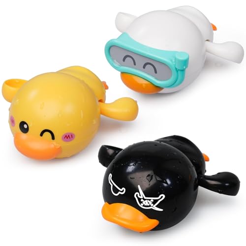 Image of LiKee Baby Bath Toys for Toddlers 1-3, Floating Wind-Up Kids Bathtub Toys for 1 2 3 4 5 6 Years Old Boy Girl Birthday , Cute lnfant Swimming Water Pool Games for Baby Shower Beach Bath Time