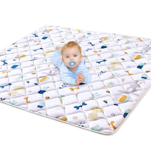 Premium Foam Baby Play Mat, 36x36 Inch Foldable and Machine Washable Crawling Mat, Thicken Soft Baby Play Mats for Floor, Non-Slip Cushioned Baby Playmat for Infants, Babies, Toddlers