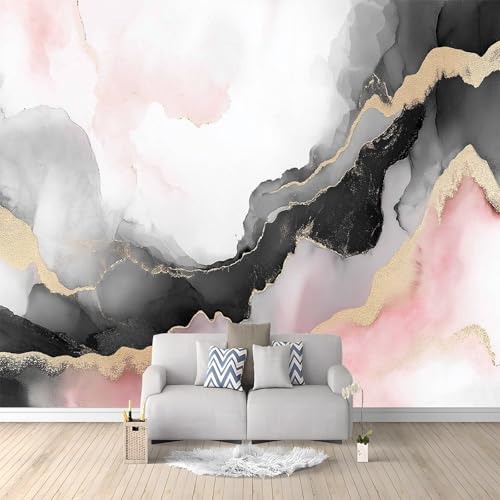 WHUOEUCO Papel Pintado Panorámico Patrón Abstracto De Mármol 250x175 cm Fotomurales Artes 3D Papel Tapiz Tejido No Tejido, para Salón Dormitorio Murales Decoración Pared De Tv