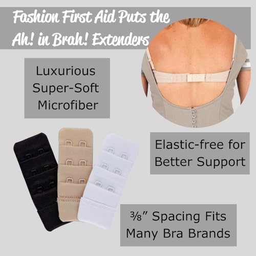 image for Fashion First Aid Brah Extenders, Thin Soft Bra Extender 2 Hook - No S