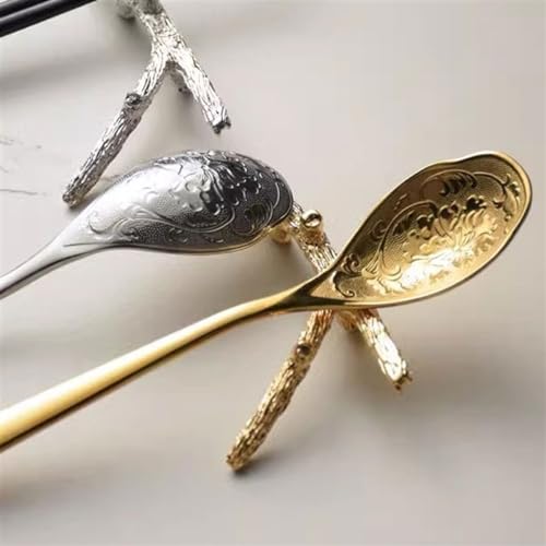 Cuillères à couverts en relief or et argent avec finition anti-glisse