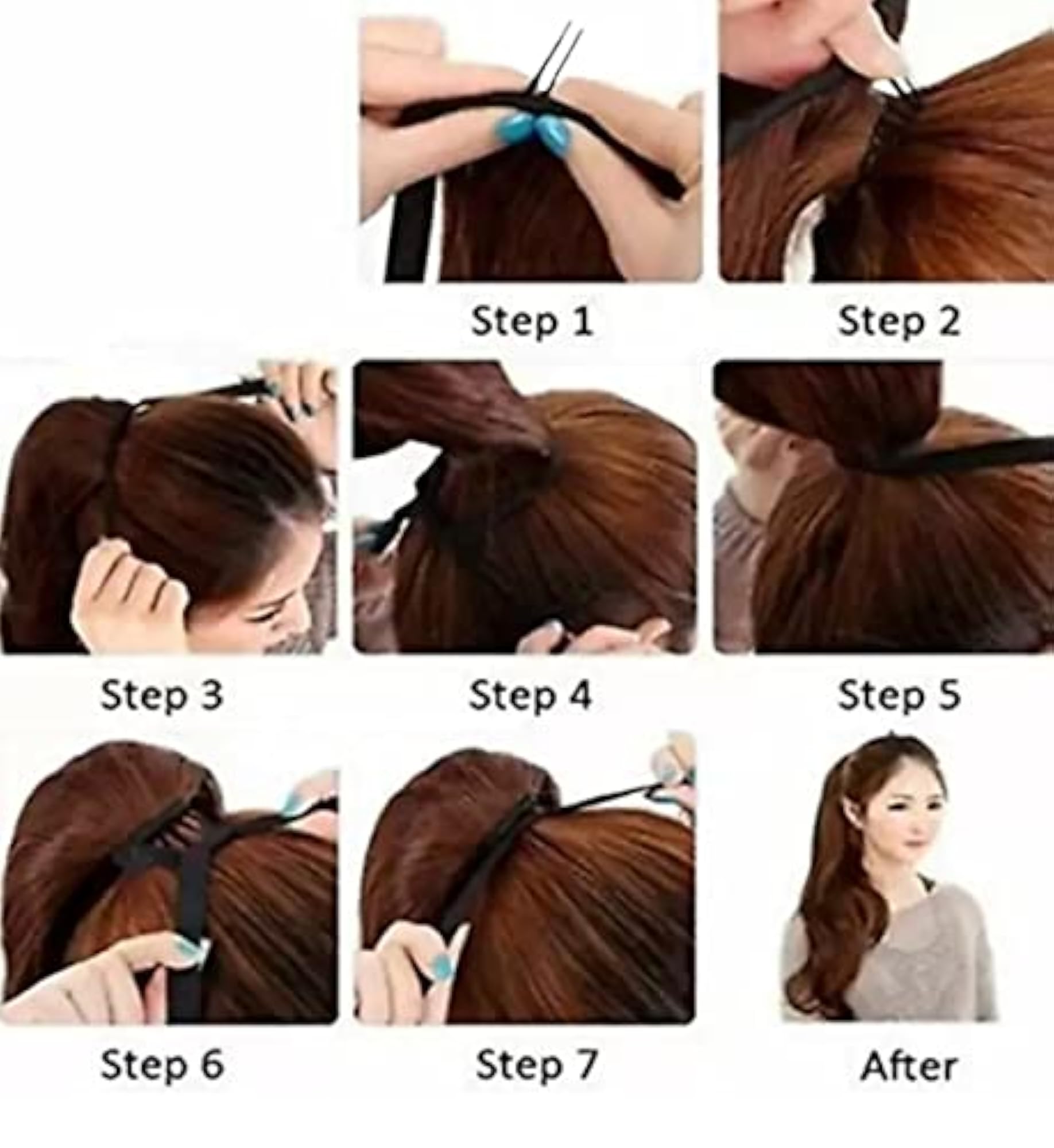 Super Extra Long 40 Inch Tie Up Ponytail Hair Extension - Black