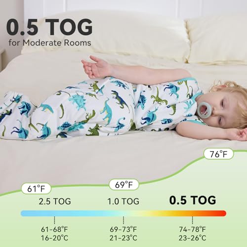 Image of Bamboo Viscose Sleep Sack for Baby, 1.0 & 0.5 Tog Wearable Blanket