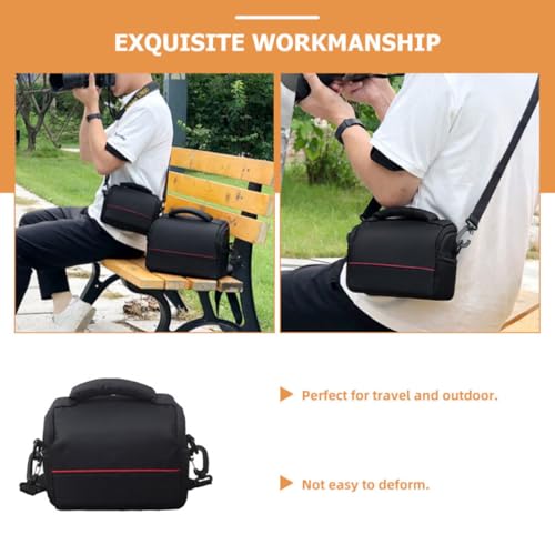 Bolso negro de nylon para cámara digital con protección acolchada antishock 7