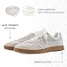 Beige Women's Lace Detail Lace-Up Casual Sneakers - Elegant Ribbon Ribbon Lace Walking Shoes Non-Slip Sole Breathable Comfort for Daily Outfits Sizes 6.5