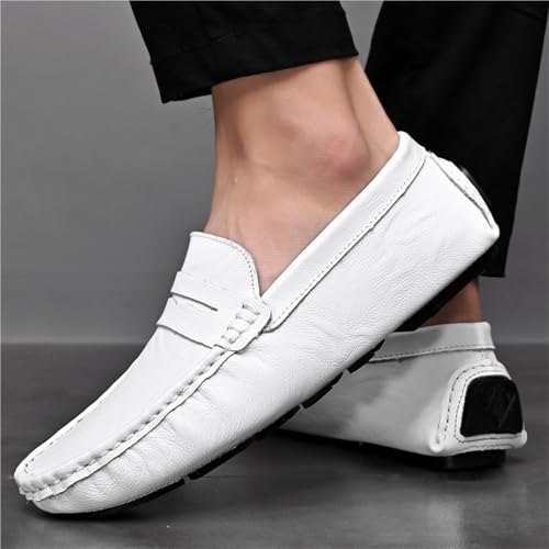 Loafers for Men Solid Color Leather Comfortable Flexible Lightweight Resistant Party Casual Slip-On Boat Shoes4
