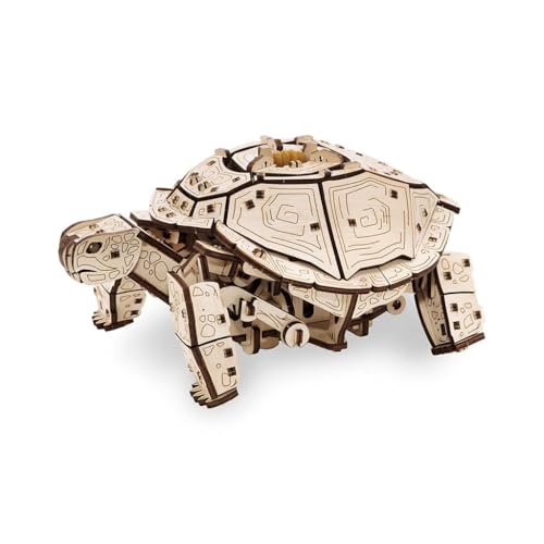 EWA Eco-Wood-Art - Tortue - Puzzle 3D mécanique en Bois - Puzzle pour Adultes et Adolescents -...