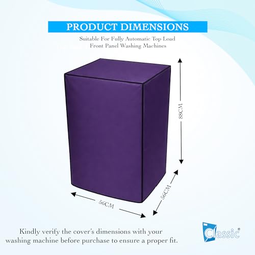 Image of Classic Top Load Washing Machine Cover Suitable For LG 11 Kg, 11.2 Kg, 11.5 Kg, 12 Kg, Waterproof & Dustproof (56cmsX56cmsX88cms, Purple)