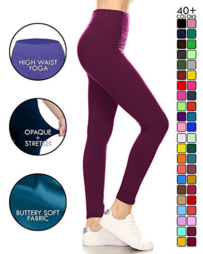 Image of Leggings Depot High Waisted Leggings for Women Buttery Smooth & Soft Women's Solid Yoga - Reg, Plus, 1X3X, 3X5X