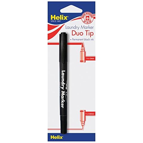Helix Dual Tip Fabric and Laundry Permanent Marker Pen - Black Cover