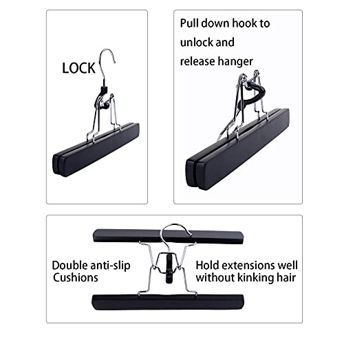 RJMBMUP Extra Long Hair Extension Holder Wig Storage Bag with Hanger Hairpieces Ponytail Bundles Storage Carrier Case for Store Style Hair Travel Hair Extensions Bag Black Color - Image 4