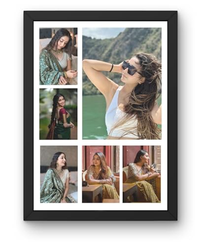 Image of Wood Customised Photo Frame,Square Collage Photo Frames | Personalized Black Collage Photo Frames for Wall | Gifts for Couples Anniversary Husband Wife Boyfriend & Girlfriend (12 X 9 Inch)