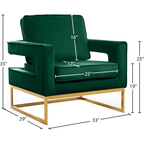 Sillón Terciopelo Verde Base Dorada miniatura 3