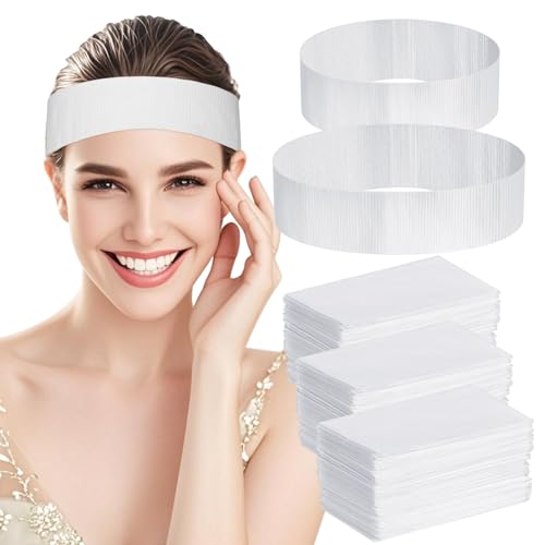 Sublaga 70 Pcs Disposable Spa Facial Headbands Elastic Headband Wrap with Single Snap Tab Soft & Flexible Facial Headbands Stretch Spa for Women Sport Yoga Salon Shower