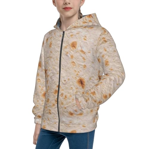 Tortilla Kids Pullover Hoodies Boys Zip Up Sweatshirts Girls Athletic Clothes with Pocket