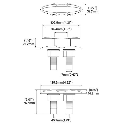 Yusove Boat Pull Up Cleat 5 Inch 316 Stainless Steel Pop Up Dock Cleat,Marine Flush Mount Retractable Deck Cleats #TOP1