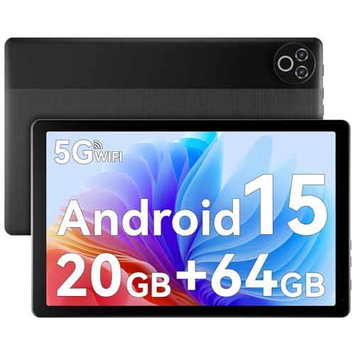 Image of Android 15 Tablet, 10.4 Inch HD LCD Tablet with Dual Camera, 20GB RAM 64GB ROM, 5-Core Processor, 5000mAh Battery, WiFi & Bluetooth, Support 1TB TF Card Expansion for Daily Study & Entertainment